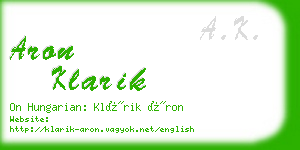 aron klarik business card